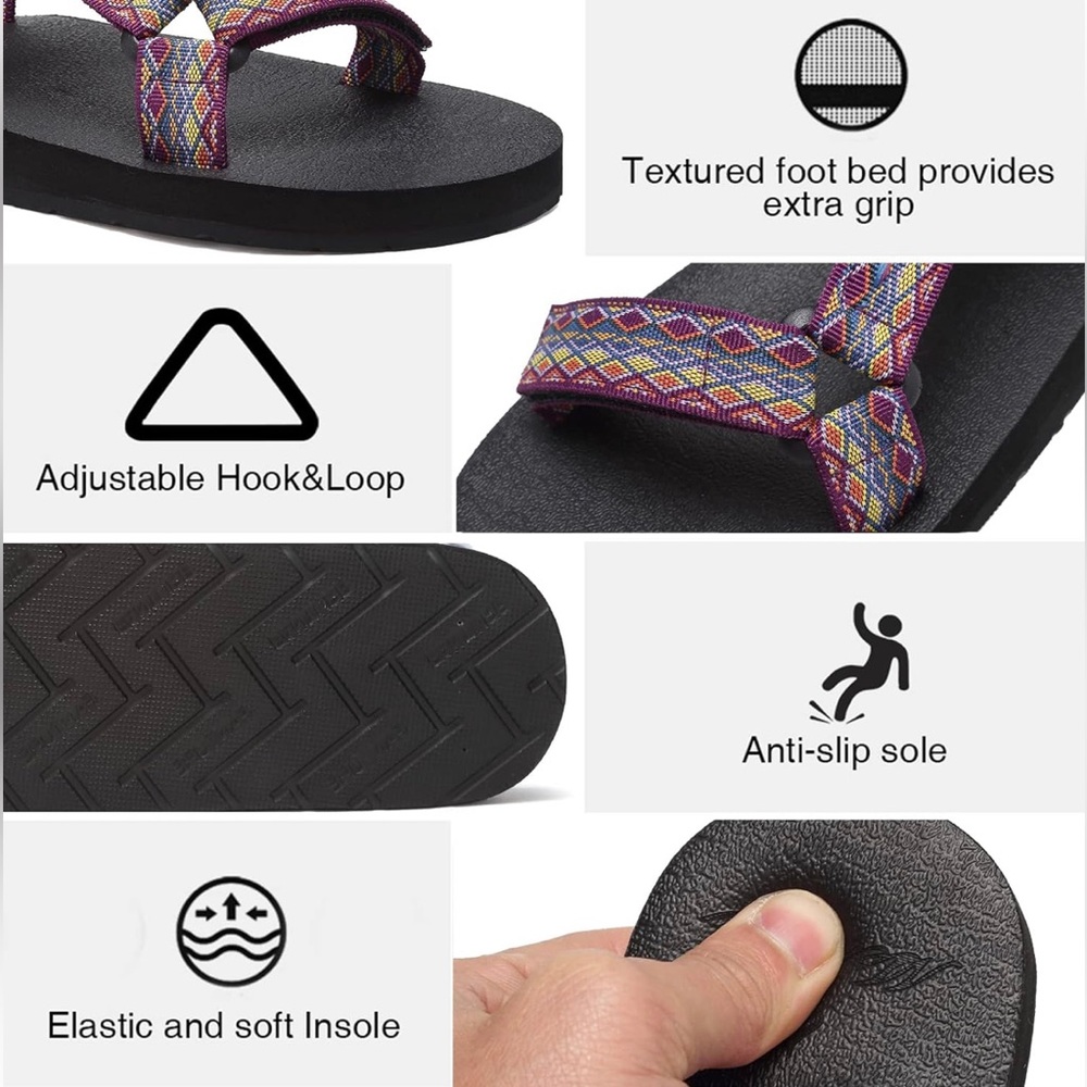 CIOR Women's Sport Sandals Hiking Sandals with Arch Support - Picture 3 of 10